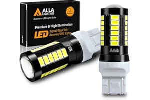 Alla Lighting 2800lm T20 7440 7443 LED Bulbs, White Reverse/Signal/Brake Tail/DRL Lights 7444 7443LL 7441 W21W 6000K Xenon Xtreme Super Bright 12V 5730 33-SMD Upgrade