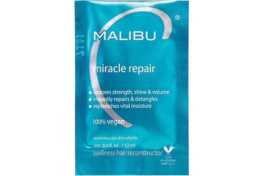 Malibu C Miracle Repair Hair Reconstructor – Nourishing Treatment for Weak, Damaged Strands – Flax Protein & Vitamin B5 for Moisture