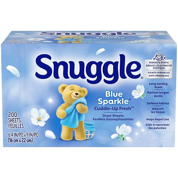 SNUGGLE DRYER SHEETS, LONG LASTING FRESH AND CLEAN SCENT, LAUNDRY FABRIC SOFTENER, CONTROL STATIC, REDUCE WRINKLES, HE SAFE, 200 COUNT