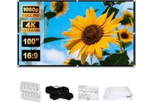 SCREENMAX Projection Screen,100 in Anti-Crease 16:9 Foldable Portable Movie Night Projector Screen,Washable 4K Ultra HD Projector Sheet Screen for Home Theater Outdoor Indoor Support Double Sided 3D