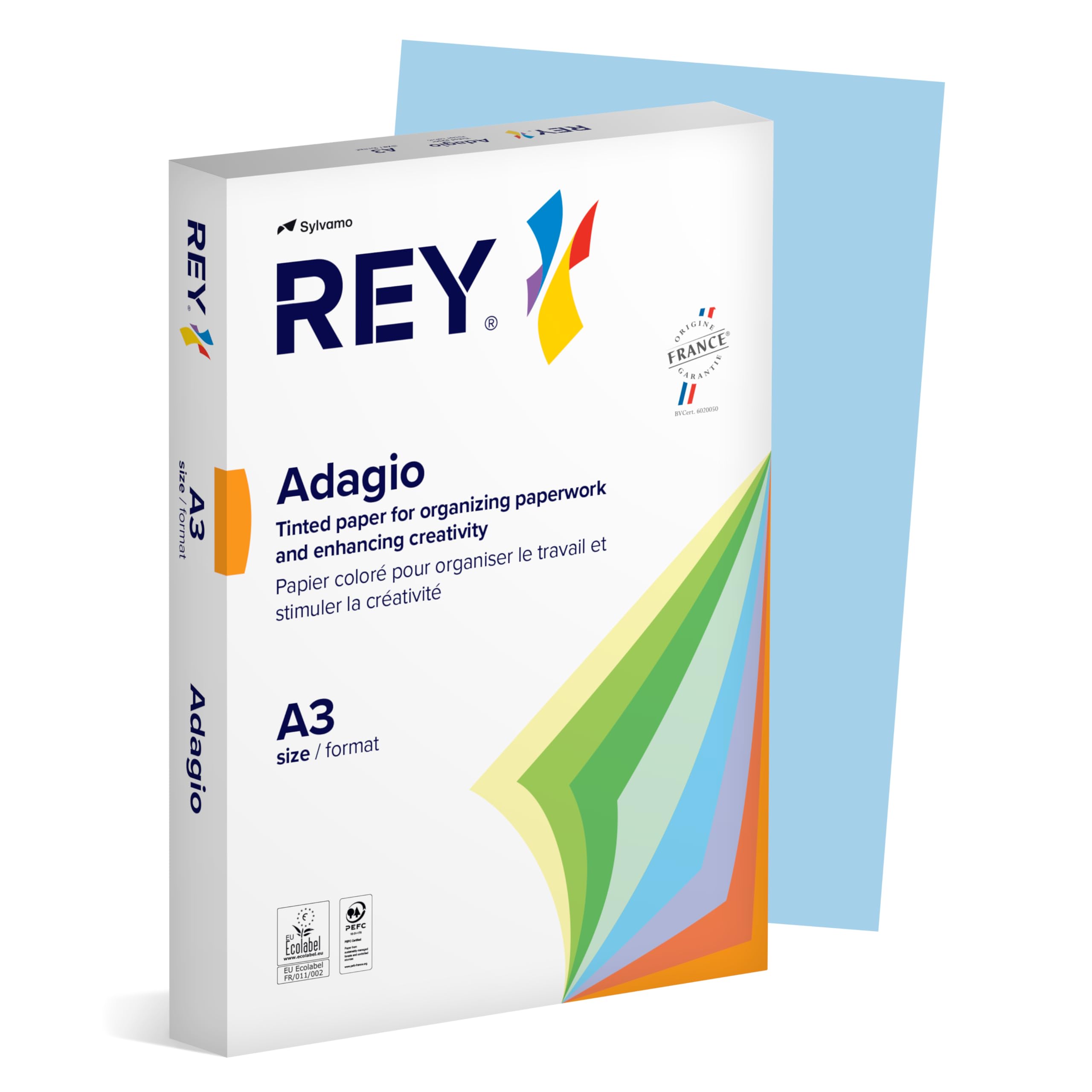 Rey Adagio A3 80gsm Blue Paper - 1 Ream (500 Sheets)