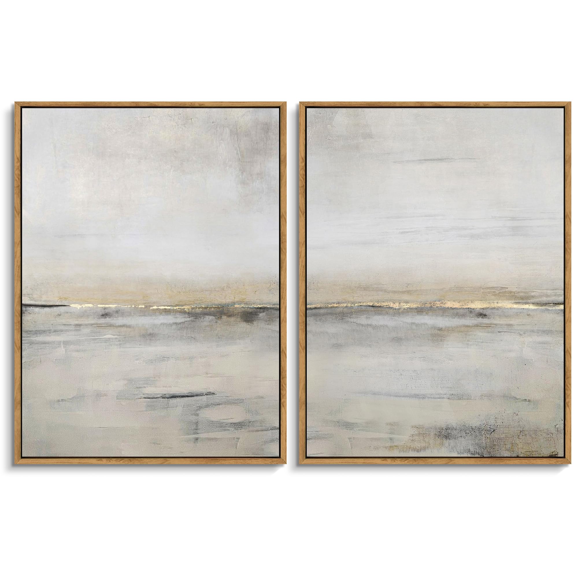 Photo 1 of Gardenia Art Abstract Wall Art Modern Ocean Scene Canvas Pictures Retro Coastal Beach Theme Artwork for Living Room Bedroom Bathroom Decoration Kitchen Office Home Wall Decor Framed 12"x16" Set of 2