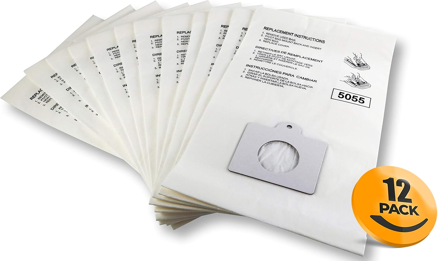 K&J 12-Pack Type C Canister Vacuum Bags - Compatible with Kenmore C,Q Panasonic C-5 Vacuums: Appliances