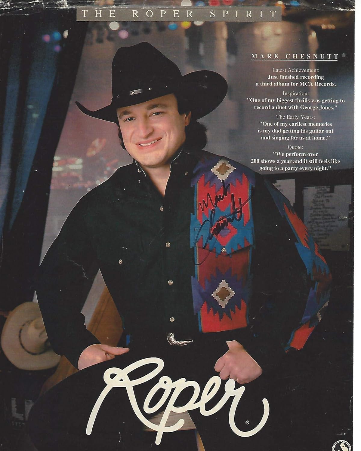 MARK CHESNUTT COUNTRY MUSIC SINGER No. 1 Hits Include"BROTHER JUKEBOX