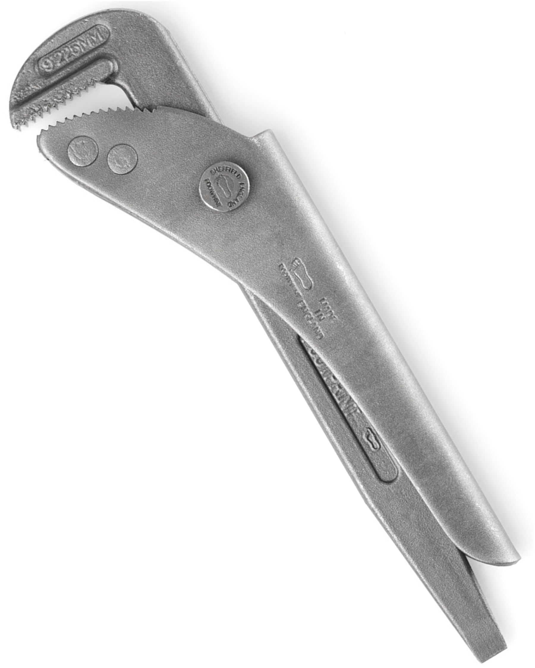 Footprint Original Adjustable Pipe Wrench - 9 Inch/225mm Heavy Duty Strong and Rigid Drop Forged High Carbon Steel Pipe Grips/Spanner. Essential Plumbing Tools. for Plumbers and Heating Engineers.