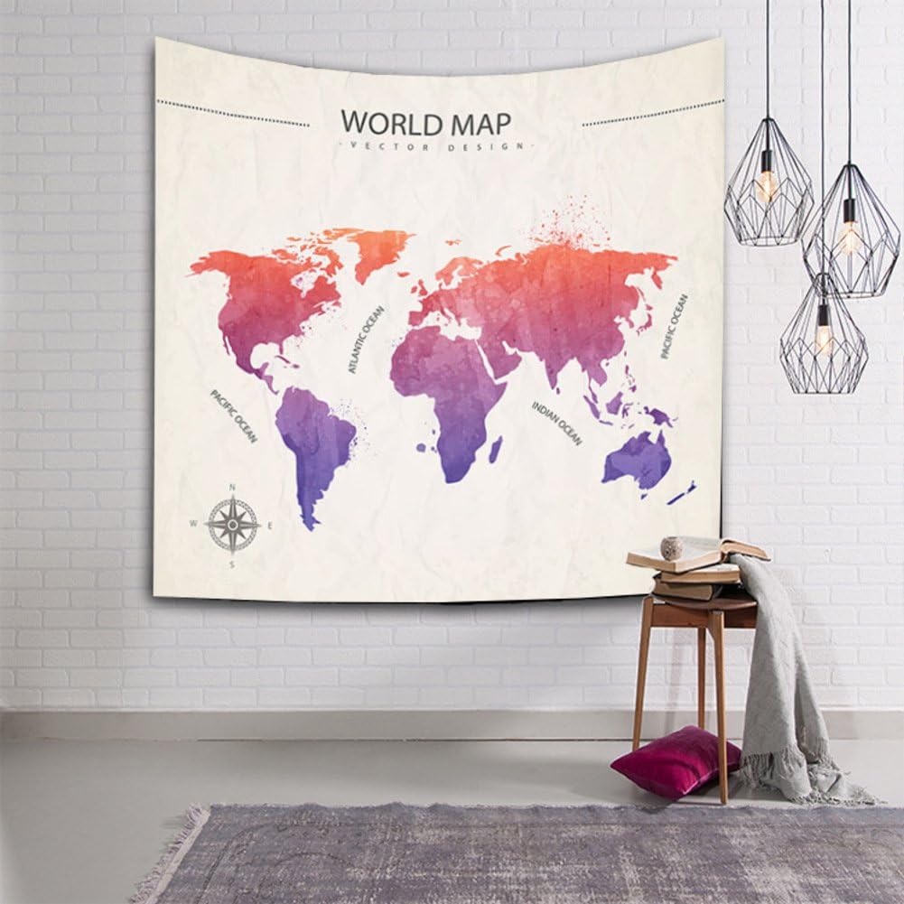 Tapestry digital printing wall blanket beach towel world map-I 203x150cm(80x59inch)