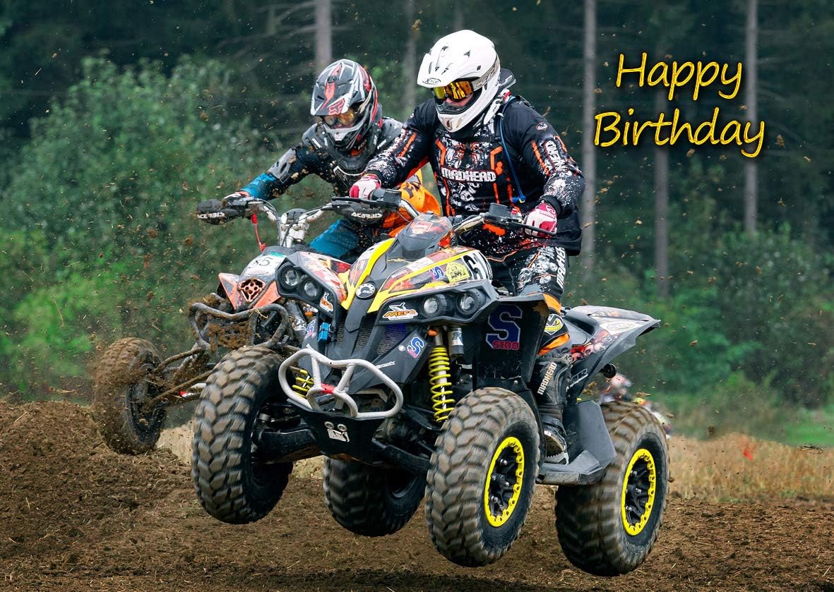 Atv Quad Bike Birthday Card Amazon Co Uk Stationery Office Supplies