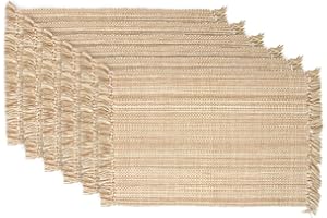DII Variegated Tabletop Collection, Placemat Set3x19, Taupe, 6 Piece