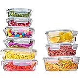 AISOON 18 Pcs Glass Food Storage Containers with Airtight Lids,Leakproof Large Food Containers BPA-Free Glass Tupper Ware Set