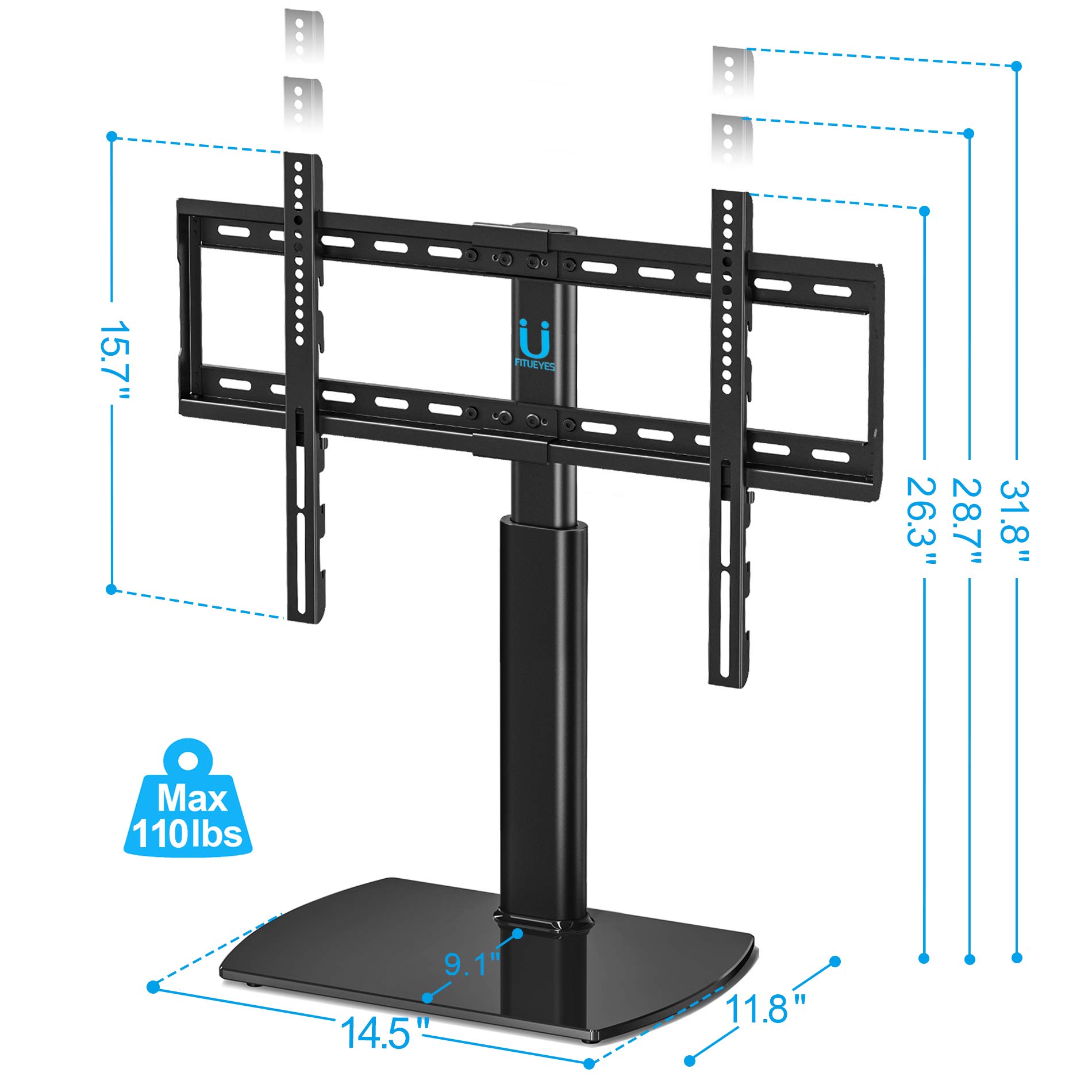 FITUEYES Universal TV Stand/Base Tabletop TV Stand with Wall Mount for