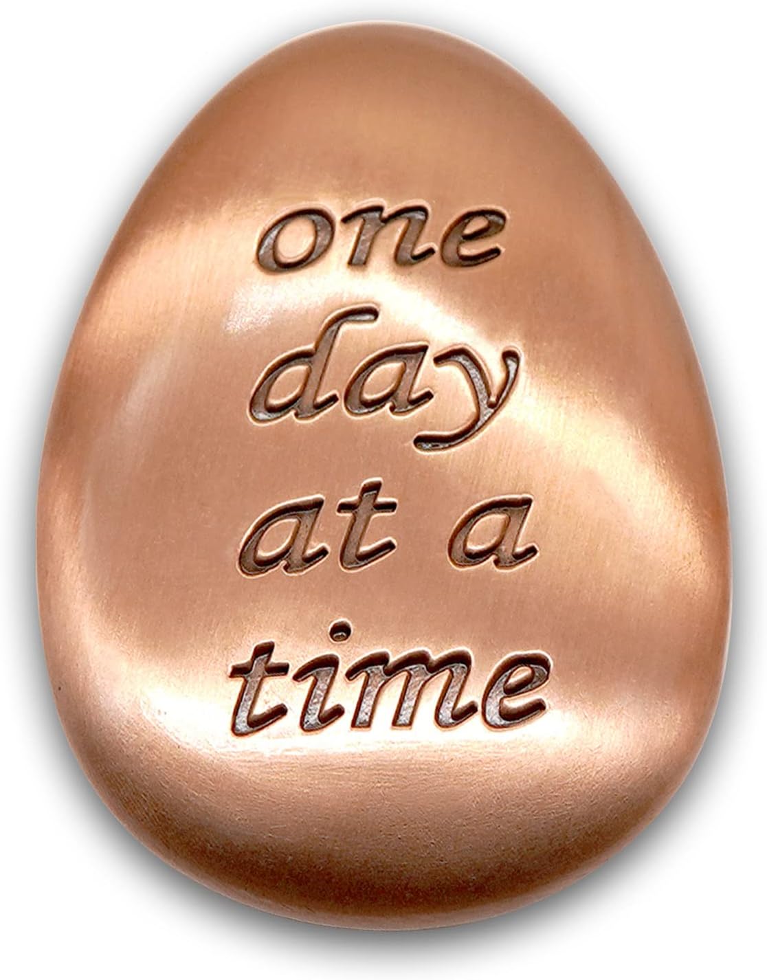 Indoor Fountains & Accessories - Thumb Stone Soothing Stones Relieve Anxiety Worry Stones Lucky Inspirational Gift for Parent Family Friend, Meaning One Day at a Time (Copper Color)