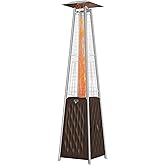 EAST OAK 48,000 BTU Pyramid Patio Heater, Quartz Glass Tube Propane Outdoor Heater with Wheels, Triple Safety Protection, 2025 Upgrade for Home, Backyard & Commercial Spaces, Bronze