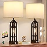 Table Lamps for Living Room - Farmhouse Lamps Set