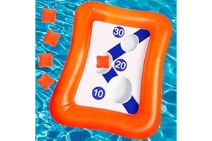 Kyerivs Pool Games Swimming Pool Toys, Swimming Pool Cornhole Games Inflatable Pool Floats Ring Toss Game for Kids Adults, Cornhole Boards Bean Bags, Beach Games Pool Toys (5 Beanbags)- 36 inch