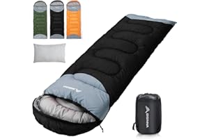 BISINNA 0 Degree Winter Sleeping Bags(480GSM) for Adults-Cold Weather Camping Sleeping Bag-Comfortable Warm Portable Sleeping Bags with Pillow Compression Sack for Backpacking Hiking Outdoor
