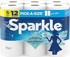 Sparkle Pick-A-Size Paper Towels, 6 Double Rolls (660 Sheets Total) - Strong 2-Ply Towels for Kitchen Cleanup and Everyday Me