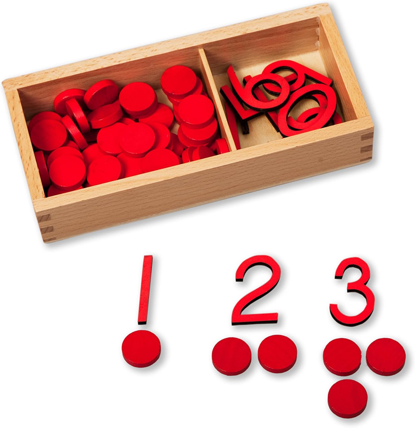 Amazing Child Small Cut-Out Numerals and Counters - Red