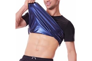 Livwxk Sauna Sweat Suits Shirt for Men Sweat Suit Compression T-Shirt Workout Sports Shapewear Gym Exercise Jacket