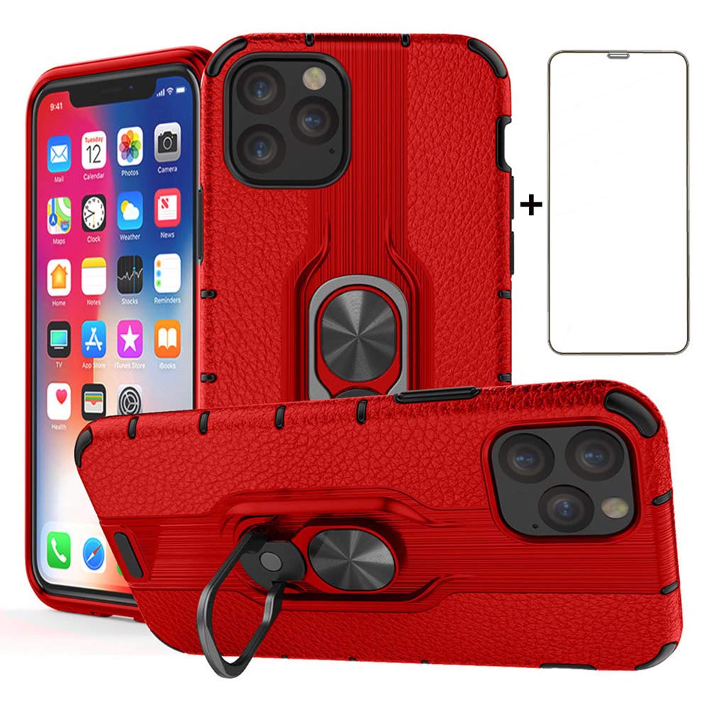 Phone Case For Apple Iphone 11 Pro Max Cases And Screen Protector With Card Holder Slot Stand Shockproof Slim Hybrid Rugged Silicone Wireless Charging Protective Back Cover For Iphone11promax Red Buy Online