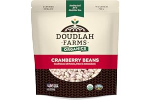 Organic Dried Cranberry Beans 5 lb - Non-GMO, USDA Organic, Farmed From Regenerative Soil, Tested Clean Certified, Vegan - Rich in Fiber & Protein for Soups, Burritos, Salads & Chili - Grown In USA by Doudlah Farms