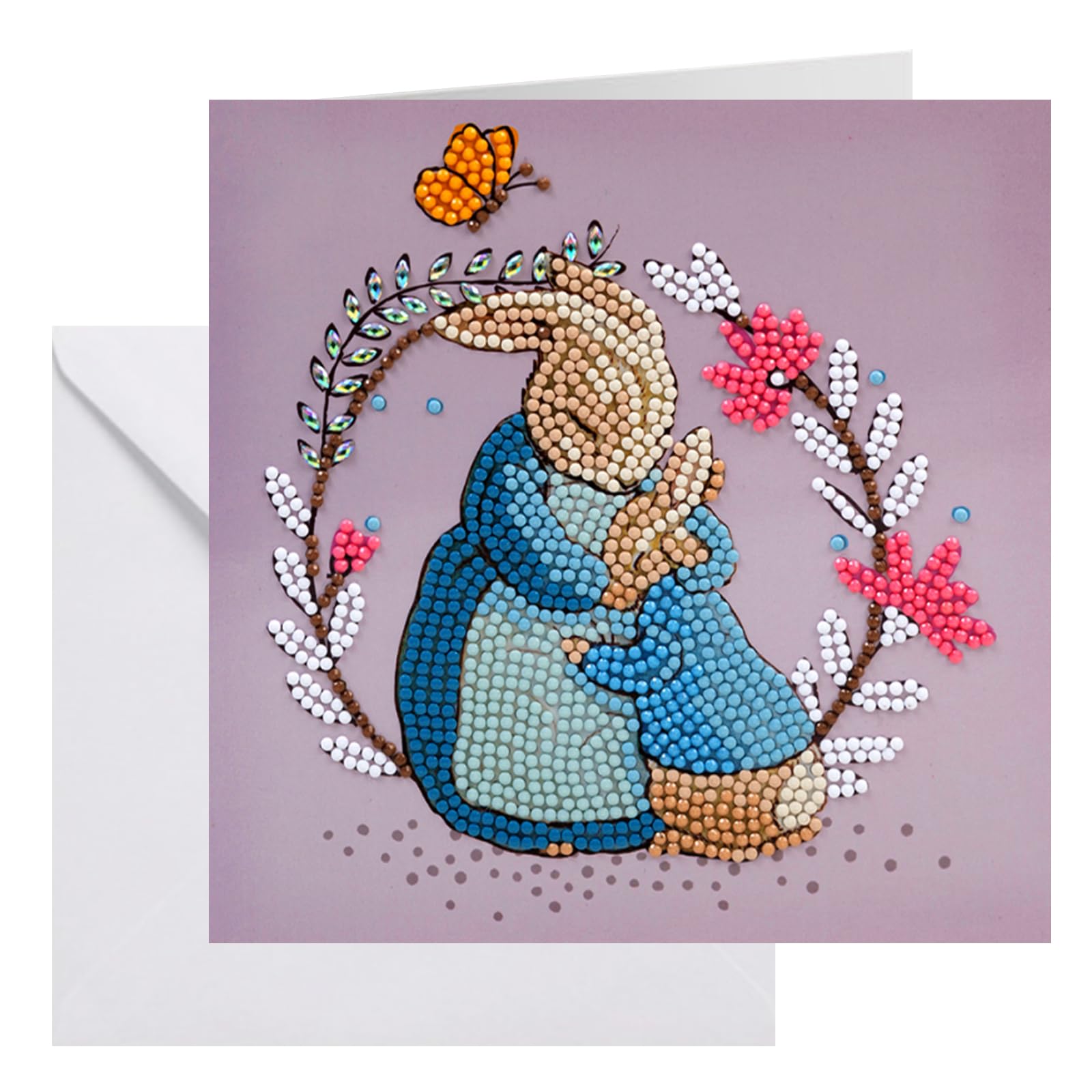 CRYSTAL ART Peter & Mrs Josephine Rabbit Card 18x18cm