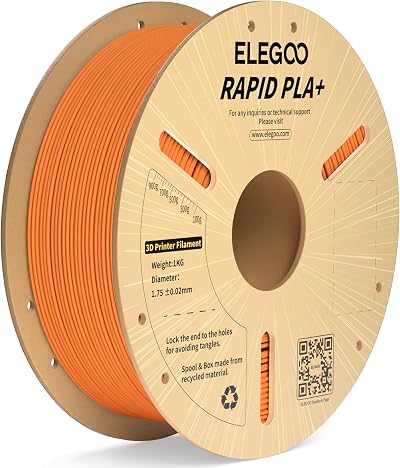 ELEGOO Rapid PLA Plus Filament 1.75mm Orange 1kg High Speed 600mm/s