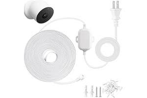 WOCHEL 30FT/9.1m Power Cable for Google Nest Cam(Battery) - 2nd Generation, Weatherproof Charge Cable, Flat Power Cord Provides Continuous and Stable Power Supply
