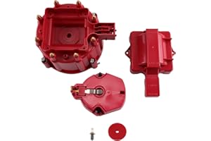 MAS Performance Replacement Fits Red Male HEI Distributor Cap & Rotor for CHEVY GM SBC BBC 305 350 454 265 283 307 327 383 39