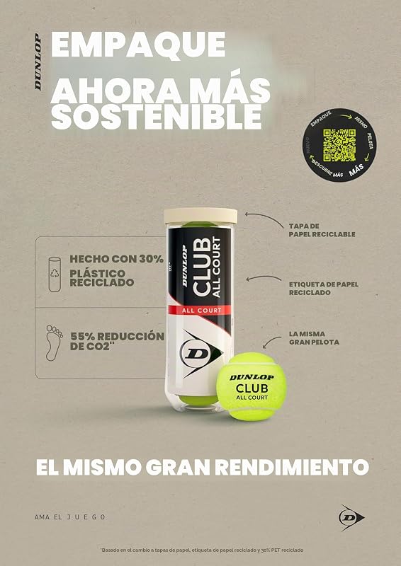 Dunlop Pelotas de Tenis Club All Court, 3 Pelotas