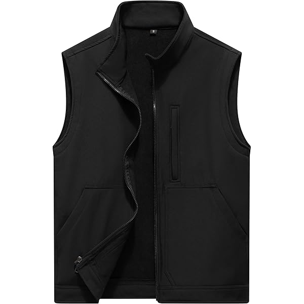 Bonnroth Mens Full Zip Sweater Fleece Vest for Men Stand Collar
