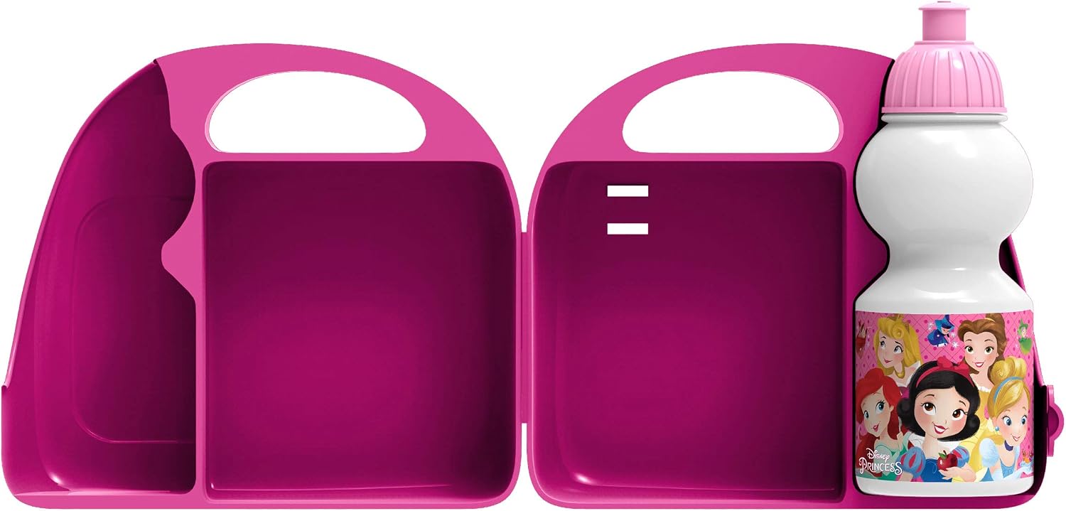 Stamp - Lunch Box + Drinking Bottle + Horn - Princess Disney, Pink - Image 5