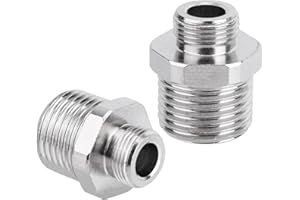 2pcs 1/2 to 3/8 Water Line Adapter, Leak-Proof Stainless Steel Compression Fitting Hose Reducer for RV Kitchen Bathroom Fauce