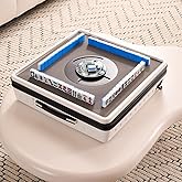 KOUBENHAN Portable Automatic Mahjong Table, Hand-held Mini-Mahjong, Automatic Mahjong, Foldable Mahjong Table w/American&amp;Chinese -Style Magnetic Tiles, for Outdoor &amp; Home Fun (White)