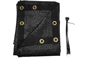 Hanjet 90% Outdoor Sun Shade Cloth, 6.5 x 6.5 Feet, Pergola, Deck, and Backyard Patio Sunshade with UV Protection, Heat Resistant HDPE Material, Reinforced Grommets, Black