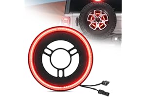 BORDAN Spare Tire Brake Light LED Third 3rd Brake Light for Wrangler JL JLU, Plug-N-Play Rear Ring Wheel Brake Light Compatible with Jeep Wrangler JL 2018 2019 2020 2021 2022 2023 2024 2025