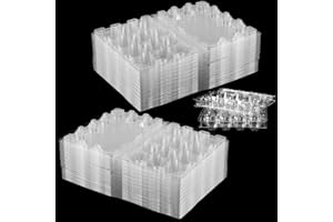 JPYXKM 100 PCS 12 Cavity Clear Plastic Quail Egg Cartons, PVC Stackable Egg Storage Box with Lid, Small Quail Egg Holder Cartons Bulks for Quail Eggs Farm Market Refrigerator Display