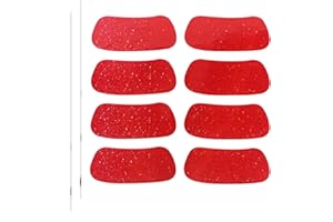 LIANGYUNZE 12 Pairs Glitter Eye Stickers – Breathable Eye Strips Football Eye Stickers Softball & Baseball Sports Cheek Paint, Adhesive Eye Strips for Football, Softball，Lacrosse & School Events - Red