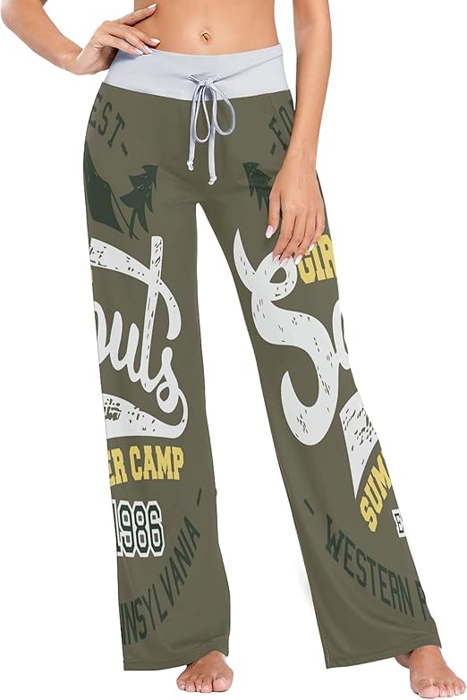 Women Comfortable Girl Print Girl Scouts Summer Camp Ladies' Pajamas at