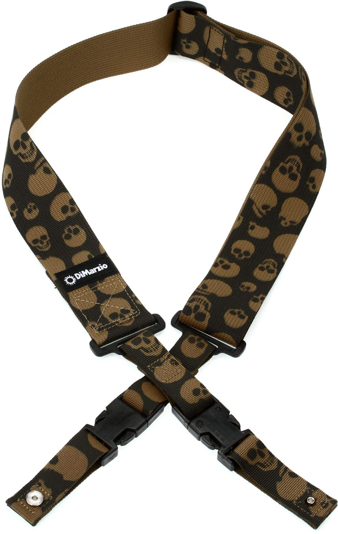 DiMarzio DD 2200MGSK Cordura Guitar Strap with ClipLock System, Camo Skulls Design