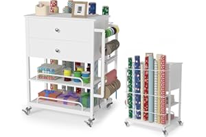 craft organization and storage cart,gift wrap organizer storage,wrapping paper cart,wrapping station (2 wooden drawers)