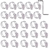 Swpeet 25Pcs 0.5-0.7inch (13-19mm) Hose Clamp