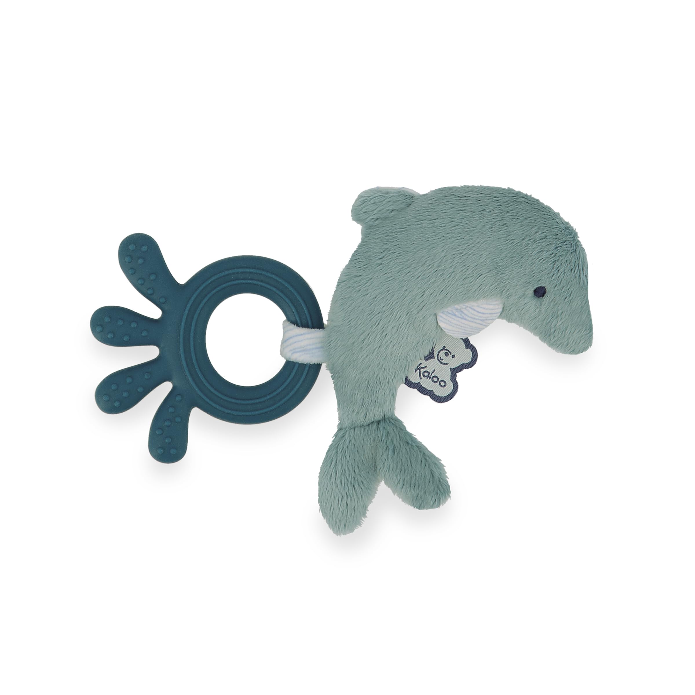 Kaloo - Silicone Baby Teether - Dolphin Shape - Teething Toy - Green - 18x12cm - from Birth - K211001