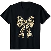 Camouflage Old Camo Bow Camo Coquette Bow Hunting Women Girl T-Shirt
