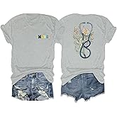Migxsaf Nurse Graphic Shirts for Women Boho Floral Nurse Life T Shirt Stethoscope Oversized Graphic Tees Nurses Day Gifts