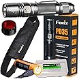 EdisonBright Fenix PD35 V2.0 1000 Lumen Flashlight Rechargeable Bundle with USB Rechargeable li-ion Battery, AOF-S+ RED Filter Battery Carry case