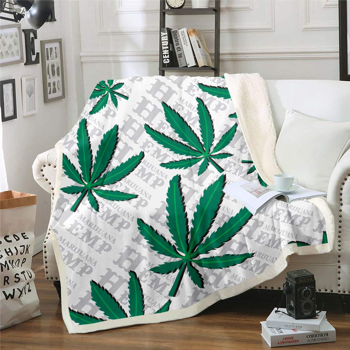 Buy Marijuana Leaf Sherpa Blanket Cannabis Leaves Fleece Throw Blanket Marijuana Weed Green Leaf Plush Blanket Hemp Fuzzy Blanket For Sofa Bed Couch For Boys Men Adults Throw 50x60 Inch Online At