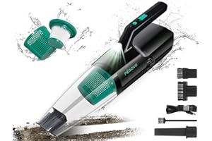 PEGOVO Car Vacuum Cordless Rechargeable, 9000PA High Power Hand Vacuum Cordless Rechargeable,Small Mini Wireless Handheld Car Vacuum Cleaner, Handy Cordless Vacuum Cleaner with 2 Washable Filters-LED Light