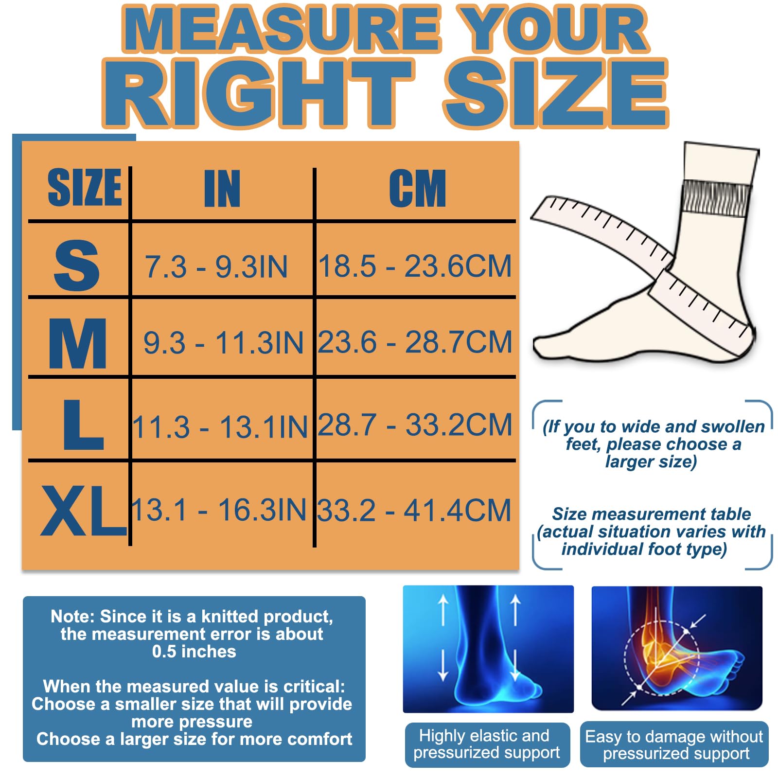 Copper Ankle Brace, Copper Infused Ankle Support Compression Sleeve for Men & Women, for Foot Pain Relief, Sprained Recovery, Achilles Tendonitis, Daytime or Night Use(L)