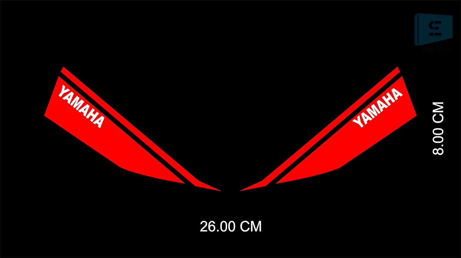 SIGN EVER Vinyl Yamaha Bike Sticker, 0.01 x 10.23 x 3.14 Inches, White Red Amazon.in Car