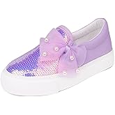 Toandon Toddler Girls Kids Sparkle Slip On Sneakers Loafers Age 2-10